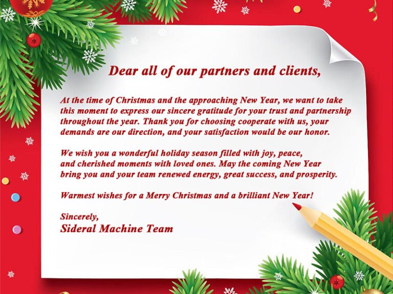 Greetings from Sidereal Machine Team to our dearest partners